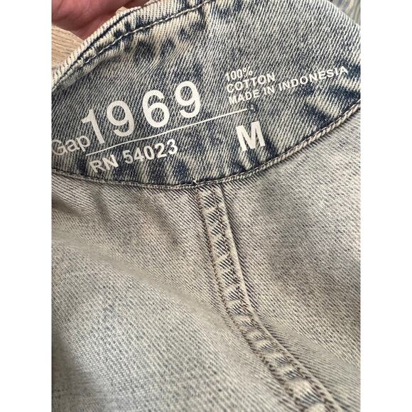 Gap Moto Denim Jean Jacket Light Acid Wash M - Picture 5 of 6